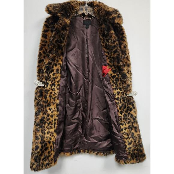 J. CREW Womens Faux-Fur Leopard Animal Print Coat-Size XXS - Picture 6 of 11